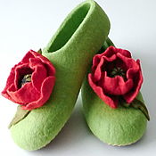 Обувь ручной работы handmade. Livemaster - original item Women`s felted Slippers from natural wool. Handmade.