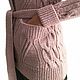 Women's Diagonal cardigan, knitting needles, wool luster, dusty rose, Cardigans, Voronezh,  Фото №1
