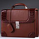 Crocodile leather briefcase, hand-assembled IMA0990K. Brief case. CrocShop. My Livemaster. Фото №4
