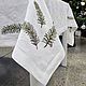 Скатерть льняная с вышивкой и мережкой "Christmas Branches", Скатерти, Владивосток,  Фото №1