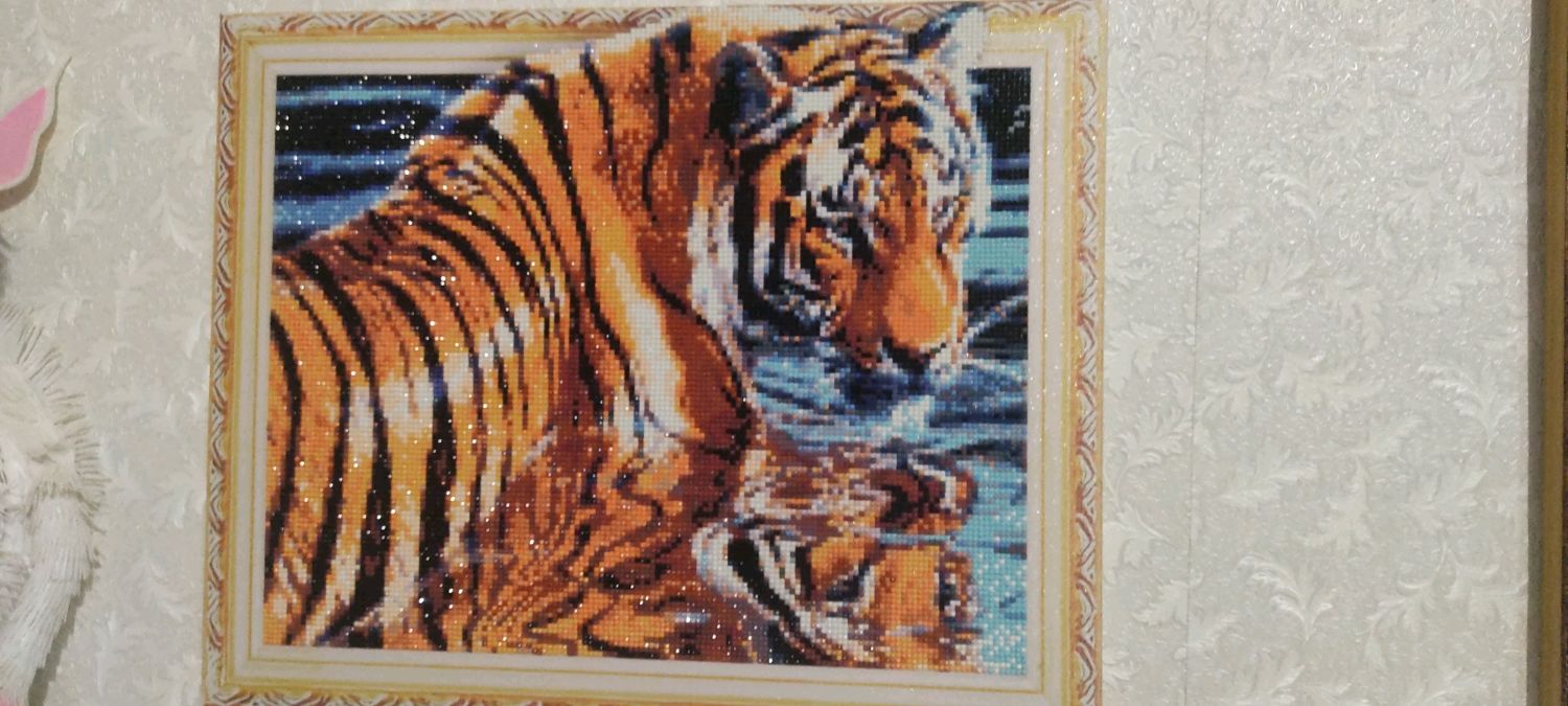 Вышивка тигр