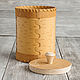 Birch bark box, storage jar flour 'Blacksmiths' 14h18 cm. Ware in the Russian style. BirchStyle. My Livemaster. Фото №4