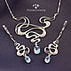 Air set (necklace, earrings, silver, Topaz), Jewelry Sets, Yaroslavl,  Фото №1