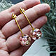 Earrings with pink ozotamnus, Stud earrings, Labinsk,  Фото №1