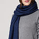 Pearl-knit cashmere navy big scarf, Scarves, Tolyatti,  Фото №1