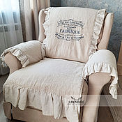 Для дома и интерьера handmade. Livemaster - original item Linen capes for sofas and armchairs in Provence style. Handmade.