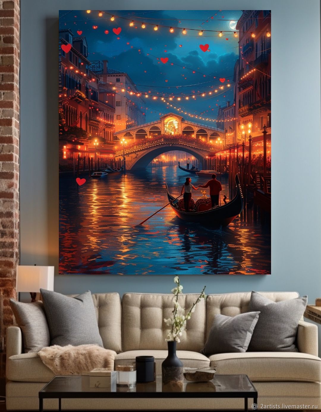 Картины в подарок Уникальная картина маслом Романтическая Венеция в ...