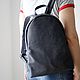 Backpack 'Rome'of genuine leather dark blue art. Four hundred sixty five, Backpacks, Moscow,  Фото №1
