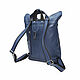  Backpack leather ladies Carla blue Mod SR34t-661. Backpacks. Natalia Kalinovskaya. My Livemaster. Фото №4