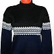 Patterned sweater (blue and black). Mens sweaters. SweaterOK. Online shopping on My Livemaster.  Фото №2