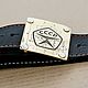 Leather belt with brass buckle 'of the USSR'. Straps. Leather product G.M.G.. My Livemaster. Фото №5