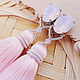 Clip brushes 'Pink Opal' Swarovski, Tassel earrings, St. Petersburg,  Фото №1