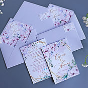 Свадебный салон handmade. Livemaster - original item Wedding invitations: Lilac tenderness!. Handmade.