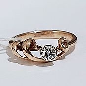 Винтаж: Золотое кольцо с бриллиантами и изумрудом