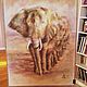 Order Painting pastel Elephants (taupe terracotta). Pastelena. Livemaster. . Pictures Фото №3