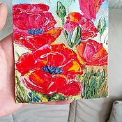 Картины и панно handmade. Livemaster - original item Painting with Flowers Bright Poppies. Handmade.