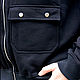 Men's zip-up jacket with pockets, black footer sweatshirt. Sweatshirts for men. Lara (EnigmaStyle). My Livemaster. Фото №6