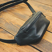 Сумки и аксессуары handmade. Livemaster - original item Fanny pack black leather. Handmade.