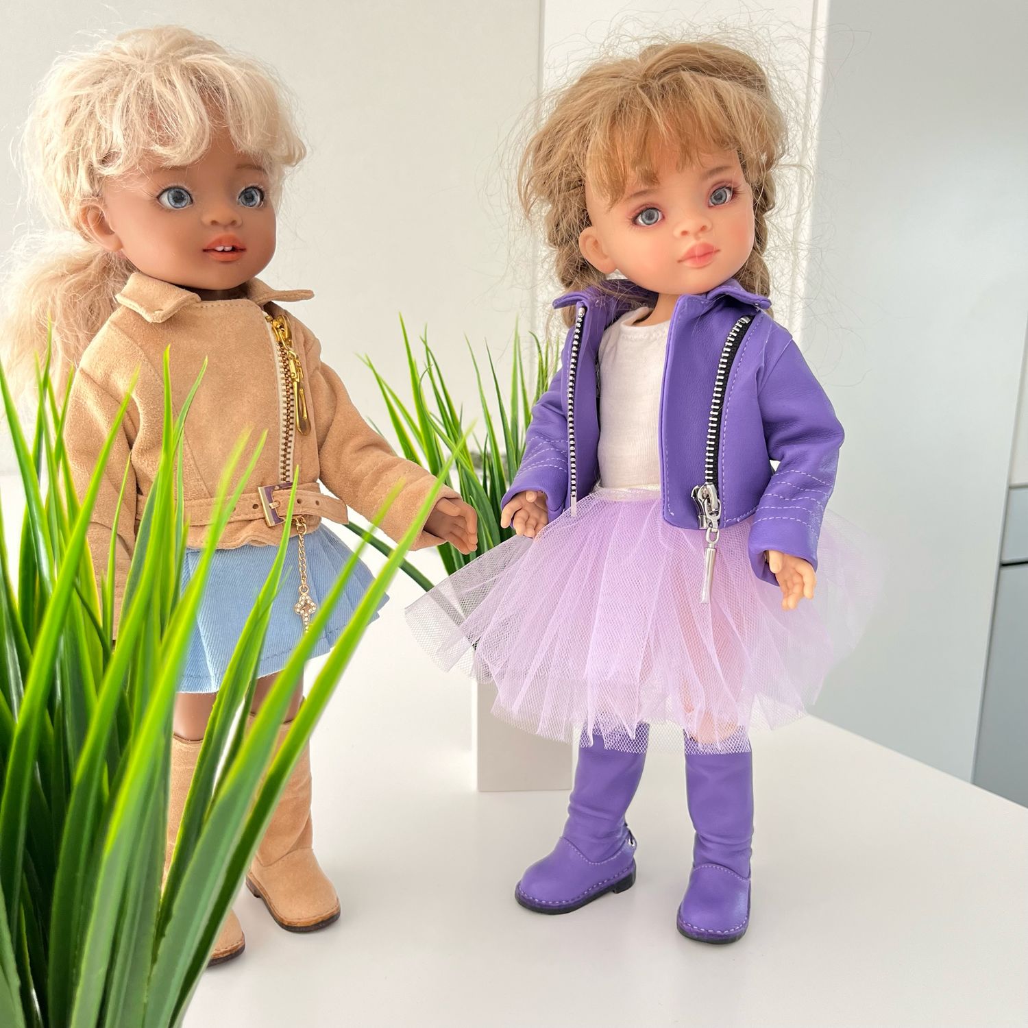 Комплект из куртки-косухи и сапог из натуральной замши для Паола Рейна ...