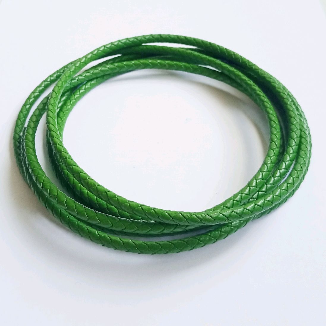 Шнур кожаный плетёный, ярко-зелёный, 5 мм купить в интернет-магазине ...