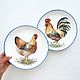 Plates wall mounted couple Cock and Chicken, Plates, Kazan,  Фото №1