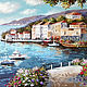 Картина маслом Италия море Городской пейзаж побережье, Картины, Краснодар,  Фото №1