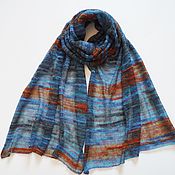 Шарфы: Палантин из кид-мохера шарф вязаный женский шарфы