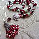 Collar-sotuar 'El loto' (rubí, ágata, venturina, accesorios LUX), Necklace, Moscow,  Фото №1