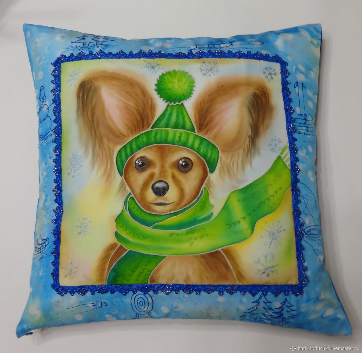 Batik. Copyright decorative pillow 'Winter fun', Pillow, Nizhny Novgorod,  Фото №1