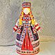 Народная кукла. Кукла оберег в русском стиле грелка на чайник из льна, Народная кукла, Москва,  Фото №1