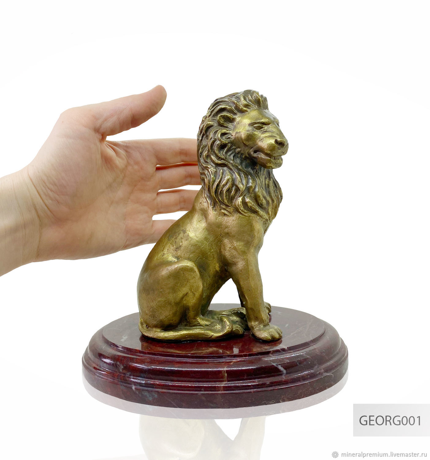 Guardian bronze lion, jasper symbol of the year 2022, Sculpture, Moscow,  Фото №1