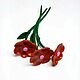 Order Mini flowers made of polymer clay Red. magic stick. Livemaster. . Miniature plants and flowers Фото №3