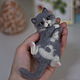 Серый котенок. Войлочная игрушка. Войлочная игрушка. Войлочные зверики Людмилы Демидович. Ярмарка Мастеров.  Фото №4