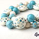 Beads with turquoise polka dots, Necklace, Moscow,  Фото №1