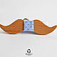 Wooden bow tie Mustache Gentleman Buk pocket square blue. Ties. Respect Accessories. Online shopping on My Livemaster.  Фото №2
