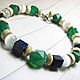 Bracelet made of lapis lazuli, stained chalcedony, wood, cat eyes, Bead bracelet, Moscow,  Фото №1