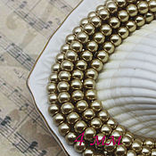 Материалы для творчества handmade. Livemaster - original item Beads glass Pearls 4 mm gold premium. Handmade.