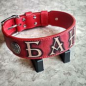 Зоотовары handmade. Livemaster - original item Personalized dog collar made of genuine leather, leather collar. Handmade.