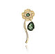Dark green brooch flower on the dress 'green Eyes', Brooches, Moscow,  Фото №1