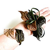 Украшения handmade. Livemaster - original item Bracelet to Brooch Leaves Tara Green Brown Marsh. Handmade.