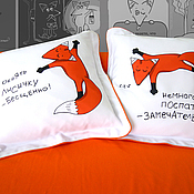 Для дома и интерьера handmade. Livemaster - original item A birthday gift to a girl, wife, mother, friend two fox pillows. Handmade.