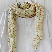Аксессуары handmade. Livemaster - original item Cotton scarf-handkerchief in a small flower. Handmade.