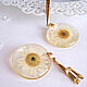 Earrings with Real Daisies White Yellow Long Gilt 16k. Earrings. WonderLand. Online shopping on My Livemaster.  Фото №2