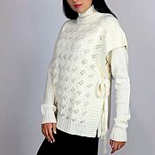 Одежда handmade. Livemaster - original item Women`s vest Frost, merino wool, leaves. Handmade.
