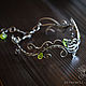 Pulsera de plata con crisolita Elegante pulsera Delgada verde Plata, Hard bracelet, Ulan-Ude,  Фото №1