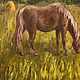 Картина с Лошадью 40 на 50 см масло холст Летний Сенокос пейзаж. Картины. Картины от  Ирины. Интернет-магазин Ярмарка Мастеров.  Фото №2
