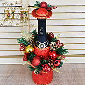 Сувениры и подарки handmade. Livemaster - original item Vintage New Year`s champagne, champagne decoration for the new year.. Handmade.