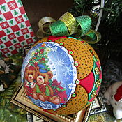 Сувениры и подарки handmade. Livemaster - original item christmas kimekomi Teddy bear ball under the Christmas tree (collectible). Handmade.