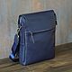Men's leather bag tablet 'Cordinal' (Dark blue). Tablet bag. DragonBags - Men's accessories. My Livemaster. Фото №4