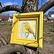 Картина маслом «Желтая птичка», в желтой раме. Картины. Жанна Щепетова. Ярмарка Мастеров.  Фото №4